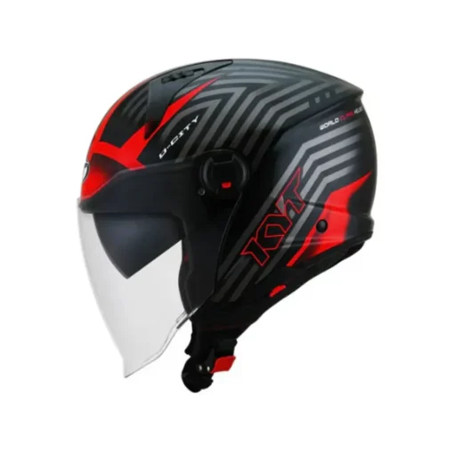 KYT D City Lucent Black Red Helmet 1