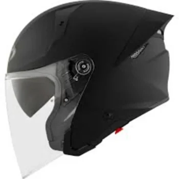 KYT TTR Jet Plain Black Helmet 1