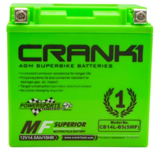 Crank1 Performance Battery For Harley Davidson (CB14L BS (SMF)) 1