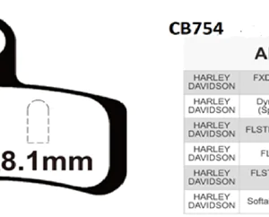 Crank1 Performance Sintered Front Brake Pads for Harley Davidson (CB754) 2