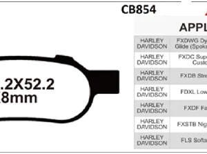 Crank1 Performance Sintered Rear Brake Pads for Harley Davidson (CB854) 2