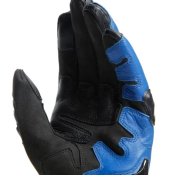 Dainese Carbon 4 Short Leather Racing Blue Black Fluo Yellow Riding Gloves 2