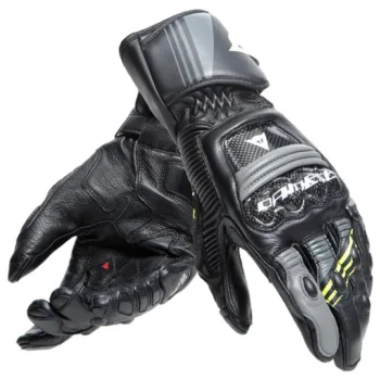 Dainese Druid 4 Black Charcoal Grey Fluro Yellow Riding Gloves 1