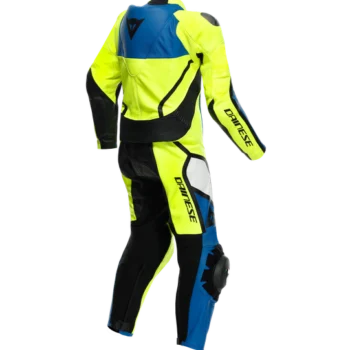 Dainese Gen Z Junior Leather 1Pc Perforated Fluorescent Yellow Light Blue Black Racing Suit 2