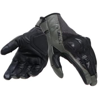 Dainese Karakum Ergo Tek Black Army Green Riding Gloves 1