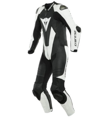 Dainese Laguna Seca 5 1Pc Leather Suit Perforated Racing Black White Racing Suit 1