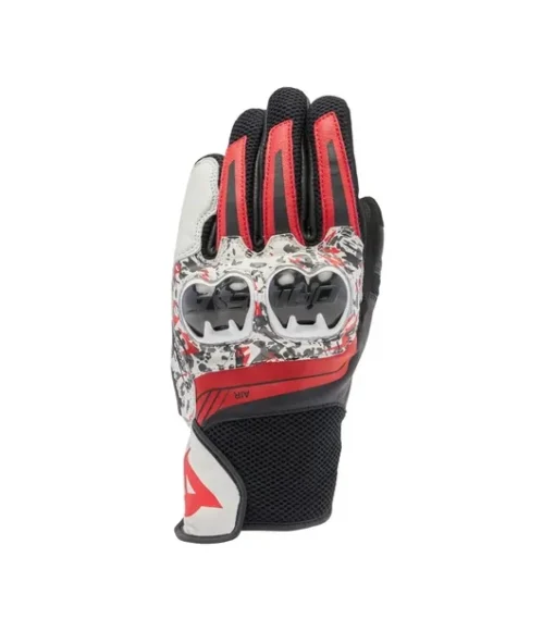 Dainese Mig 3 Leather Black Red Spray White Riding Gloves 2