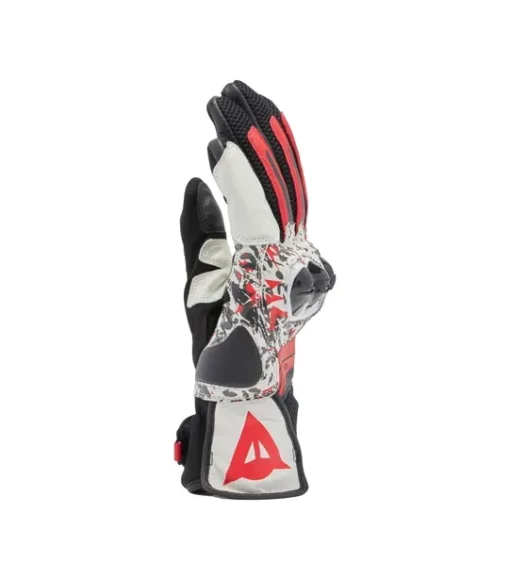 Dainese Mig 3 Leather Black Red Spray White Riding Gloves 3