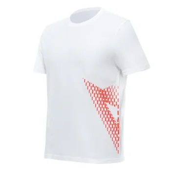 Dainese White Fluorescent Red Big Logo T Shirt 1