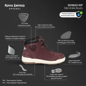 Royal Enfield Maroon City Cruising Riding Boots 2 2