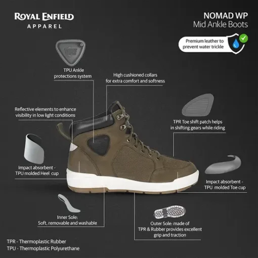 Royal Enfield Olive City Cruising Riding Boots 2 2