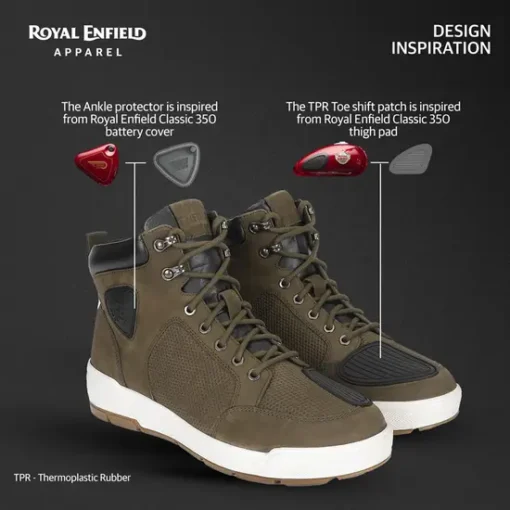 Royal Enfield Olive City Cruising Riding Boots 2 3