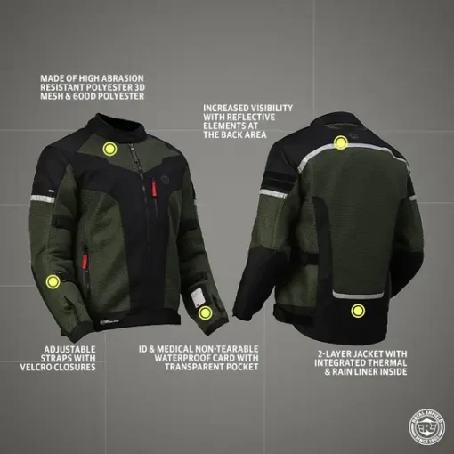 Royal Enfield Windfarer V2 Green Riding Jacket 3